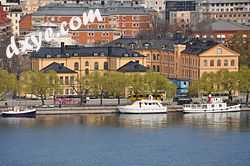 Original Caroline Institute buildings at street Hantverkargatan in Kungsholmen, Stockholm